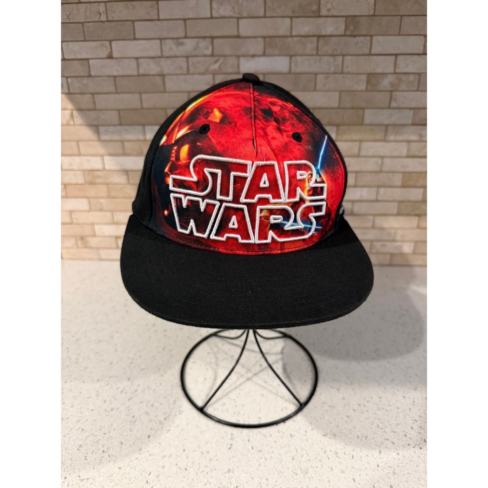 Star Wars Darth Vader Youth Snapback Hat Black Red Flat Brim